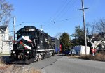 Toys for Tots train crossing Railroad Avenue in on the Freehold & Shrewsbury connector